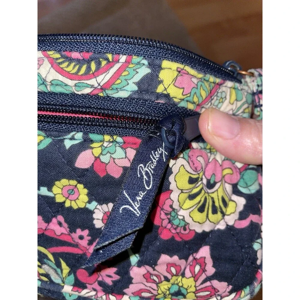 Vera Bradley Lot of 3 Zip ID Case Wristlet Pouch Java Blue Mocha Rouge Paisley
